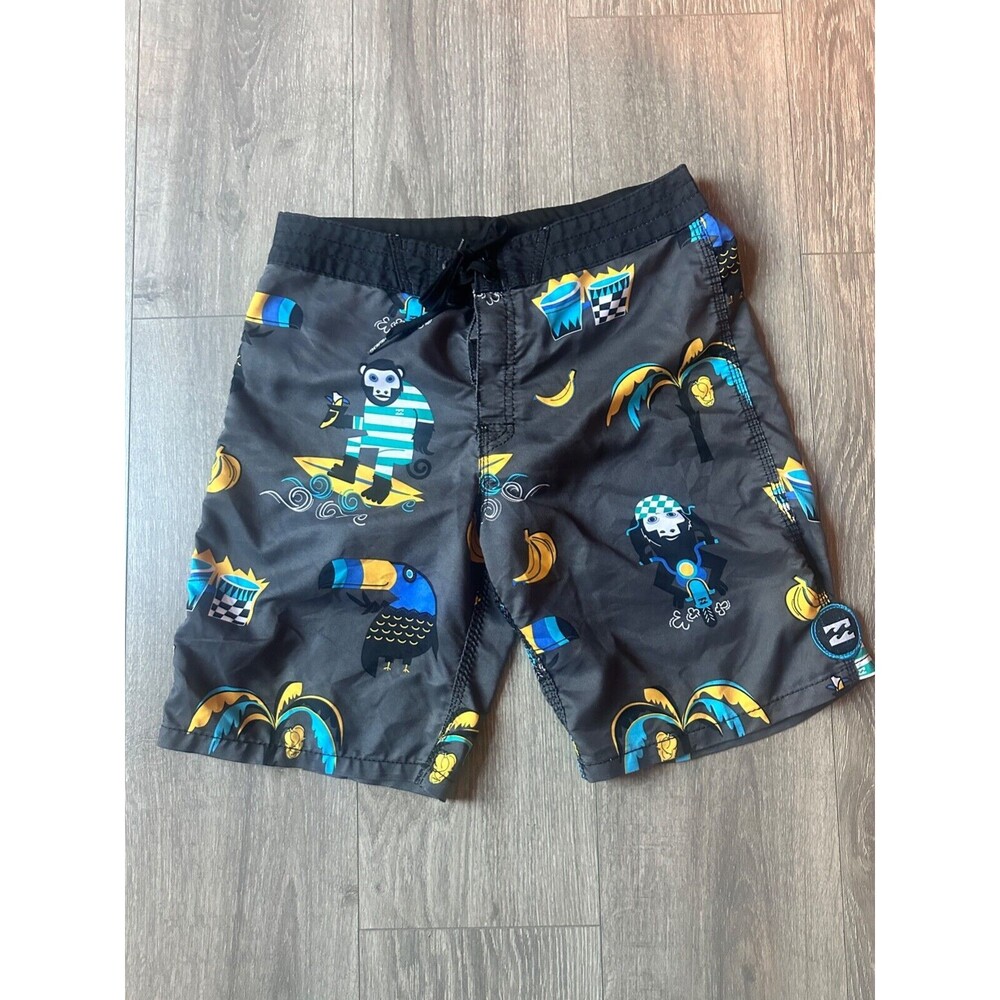 Billabong Board Shorts Mens Size 29 Waist Black Print Surf Swim Trunks - NWOT